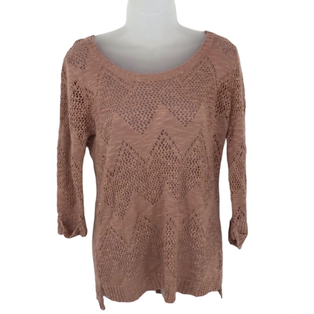 Pink Republic‎ Open Knit Pink Sweater Size M